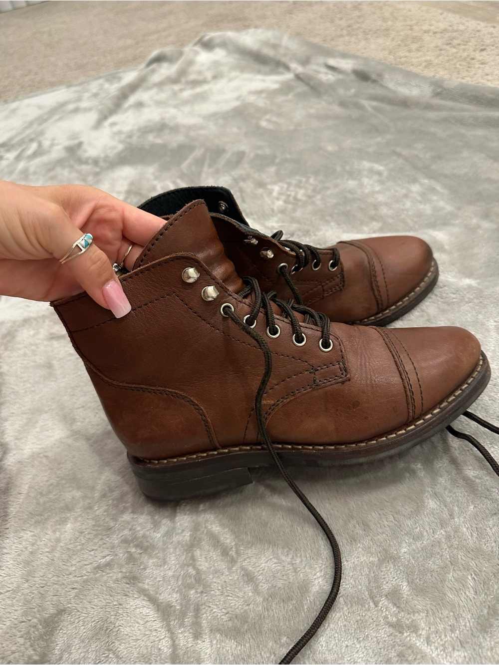 Thursday Boot Co Captain Brown Leather Lace Up Ankle Boots Size 6.5